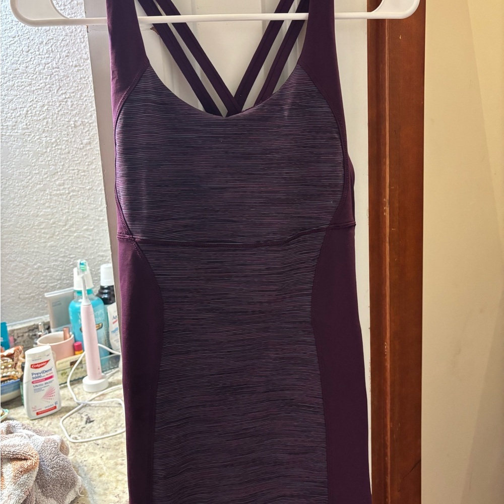 lululemon athletica Purple Striped Tank Top